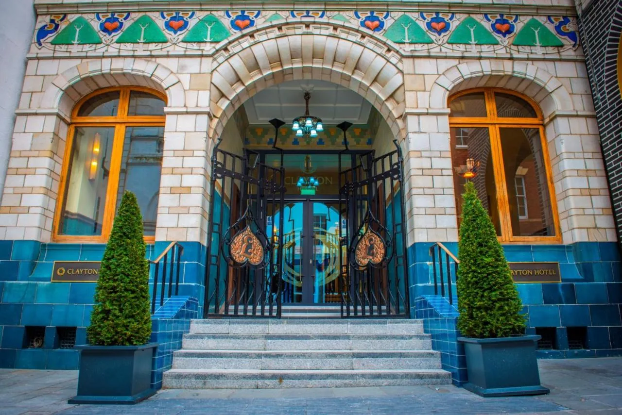 an entrance to a building with a black door at Clayton Hotel Bristol City in Bristol